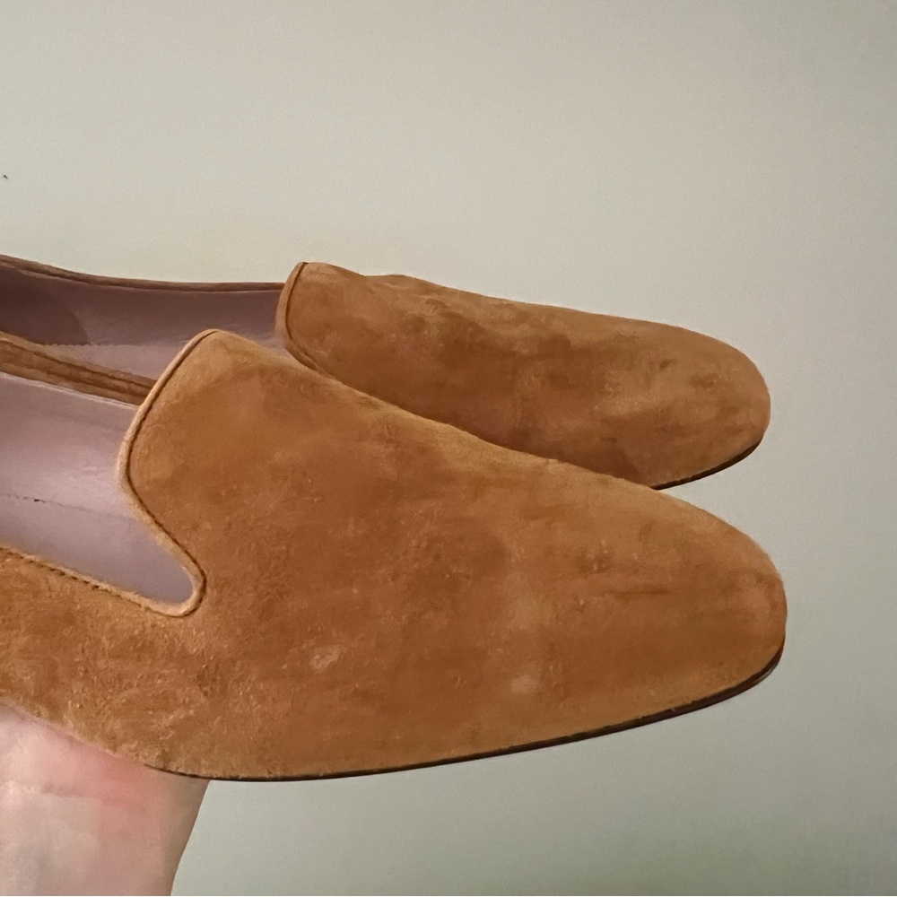 J. Crew Women's Suede Smoking Loafers in Camel - Picture 2 of 9